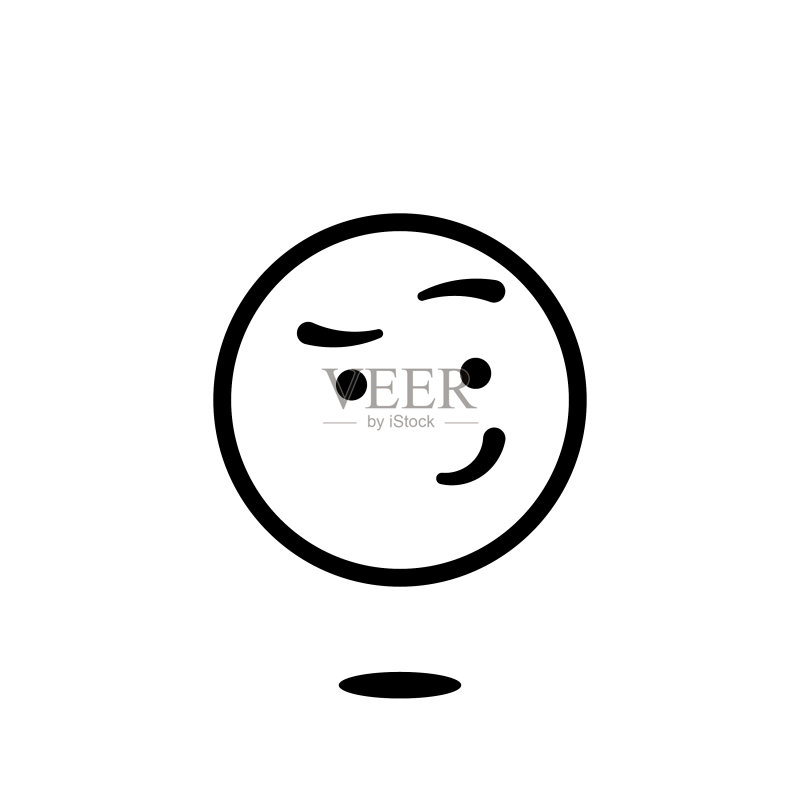 可爱线条艺术风格表情符号图标素材