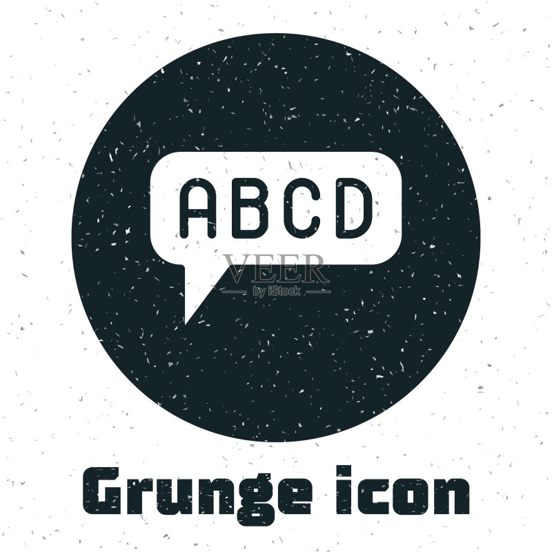 白色背景的Grunge字母图标图标素材