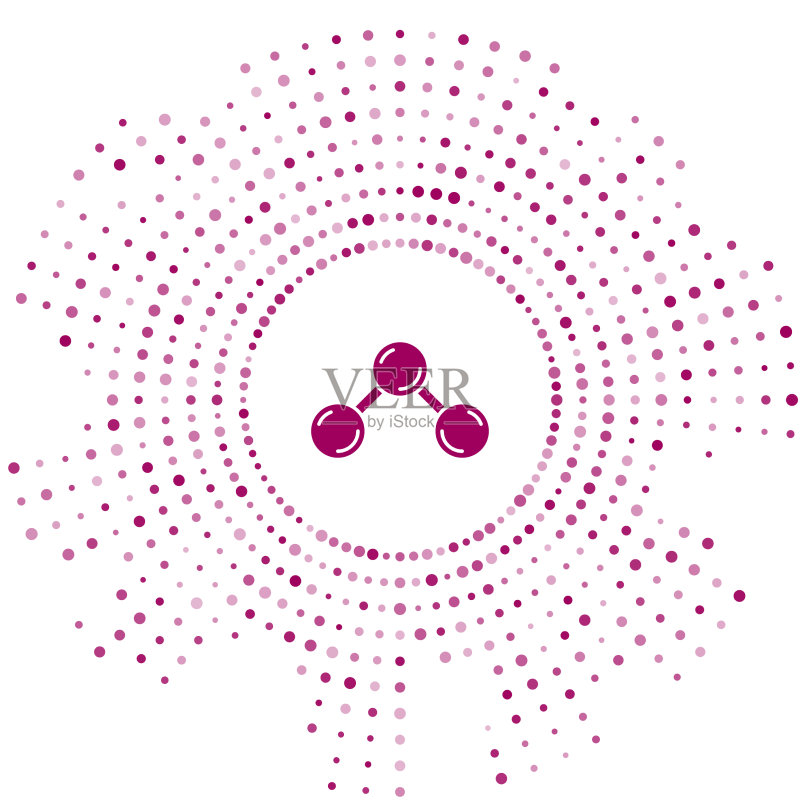 白色背景上的紫色分子图标图标素材