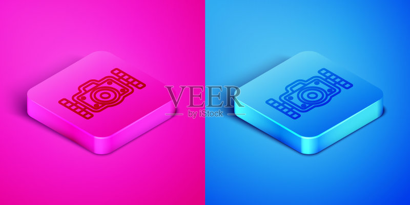 2.5D潜水员使用的线条照相机图标图标素材