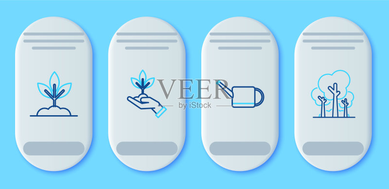 手持植物的环境保护线条图标素材