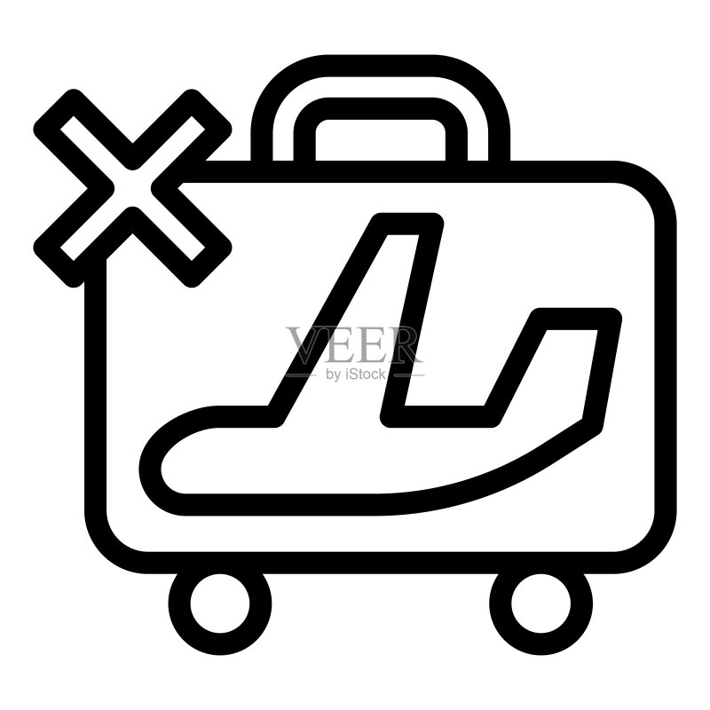 禁止携带行李乘机图标素材
