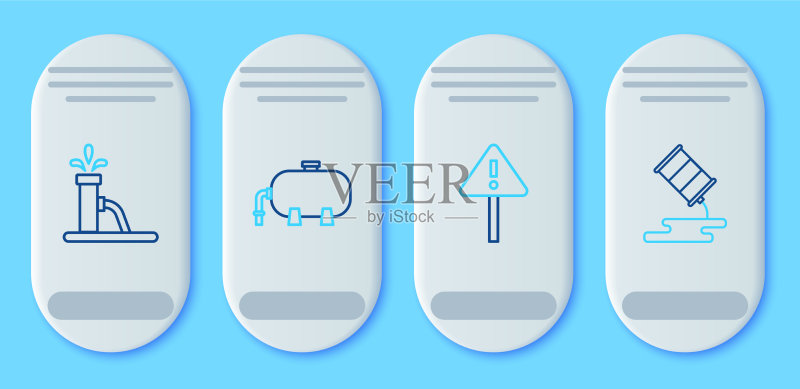 石油工业厂房矢量图图标素材