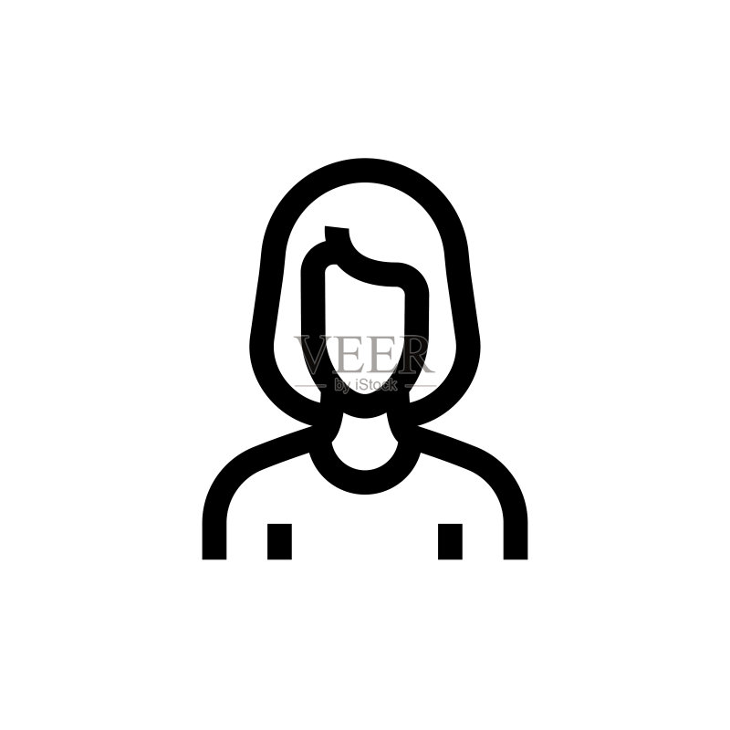 女商人线条图标,设计,像素完美,可编辑笔画。商业,办公室,公司。图标素材