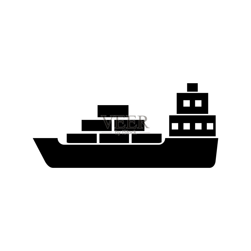 白色背景上的船舶图标logo图标素材