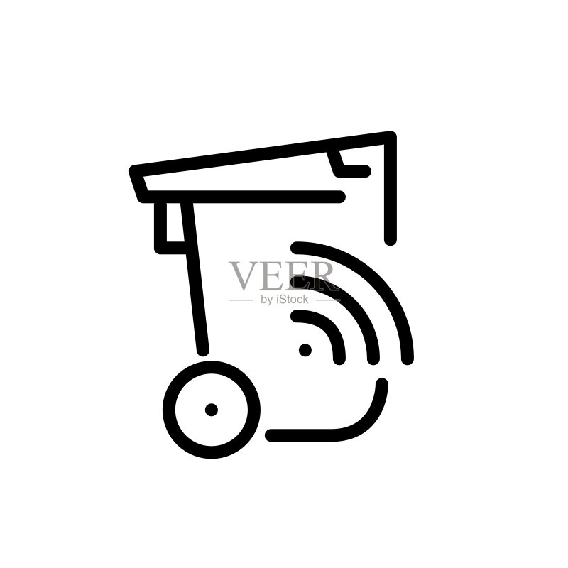 智能垃圾桶线稿图标图标素材