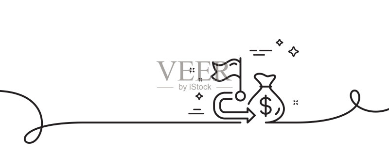 财务目标线性图标:现金返还标志图标素材