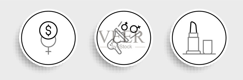 口红、女权主义与金融图标图标素材