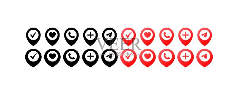 约会网站图标。不同风格,社交媒体,点赞,电话,确认人。矢量图标图标素材