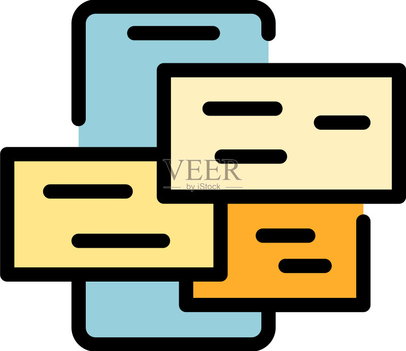 手机短信图标(扁平风格)图标素材