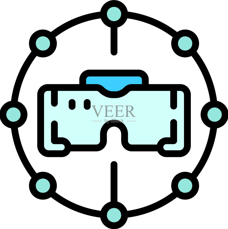 VR头显图标(扁平风格)图标素材