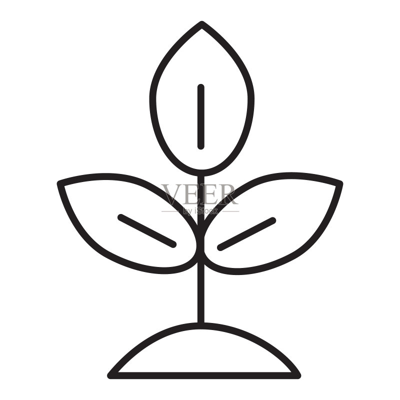 现代农场和农业作物图标概念细线风格-可编辑笔触图标素材