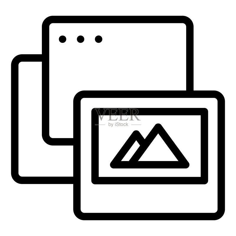图片线性图标:适用于APP的矢量数字照片图标素材