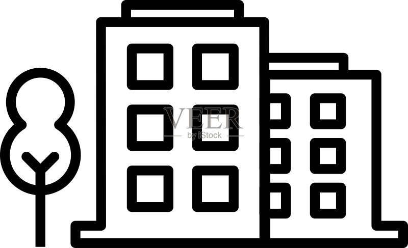 办公楼公寓矢量图标图标素材
