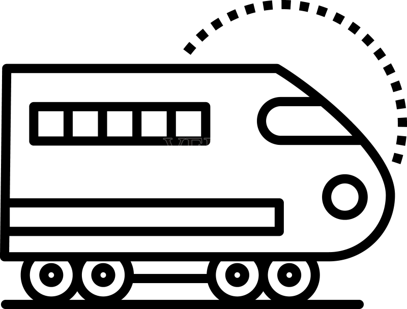 黑色列车线条图标图标素材