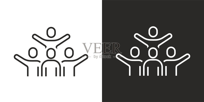 一群人或用户或朋友,矢量图标图标素材