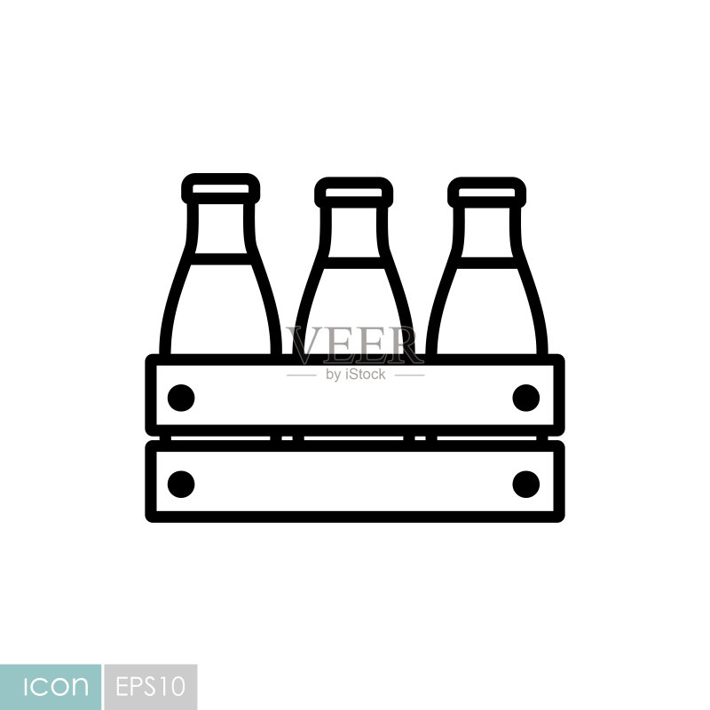 牛奶木箱矢量图标图标素材
