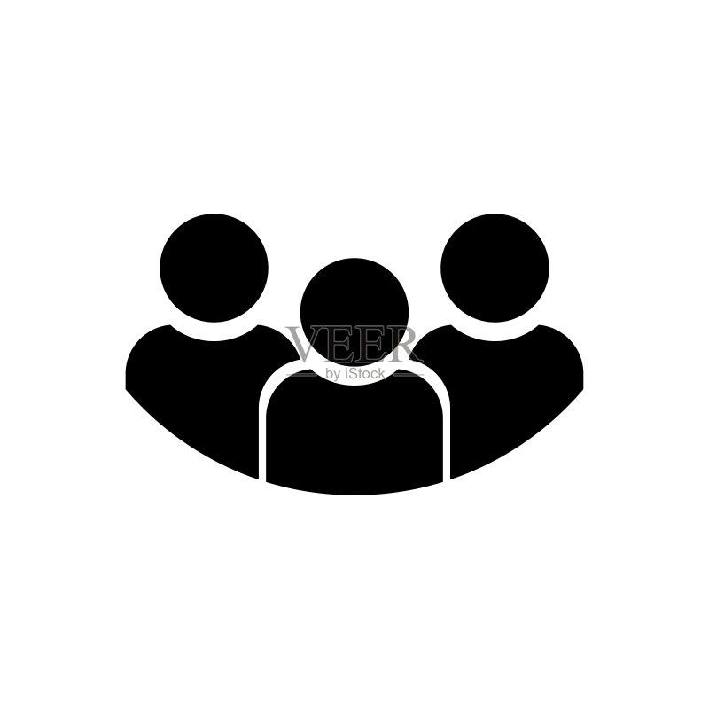 人群图标,白色背景,矢量图片图标素材