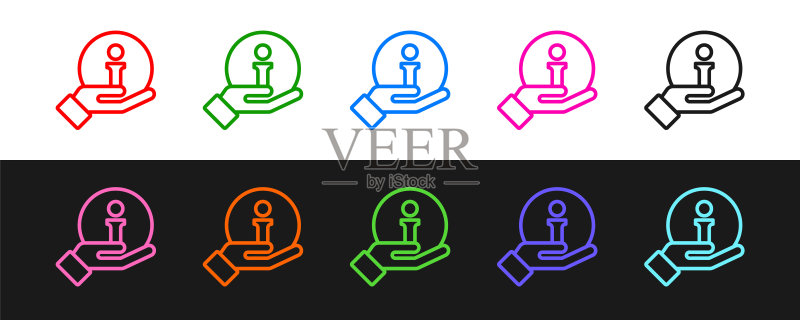 黑色和白色背景上的信息图标矢量图图标素材