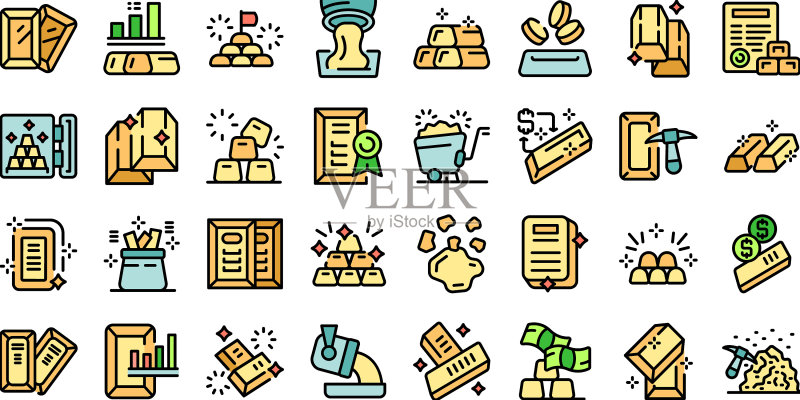 金条图标扁平化设计图标素材