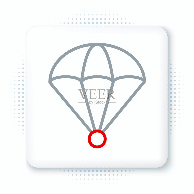 降落伞线性图标图标素材