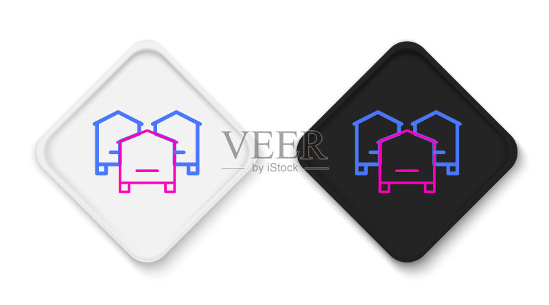 蜂箱线性图标,白色背景矢量素材图标素材