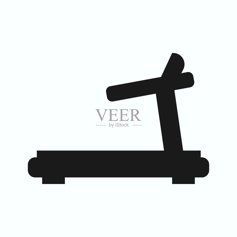 跑步机图标插图,健身房或家庭运动器材图标素材