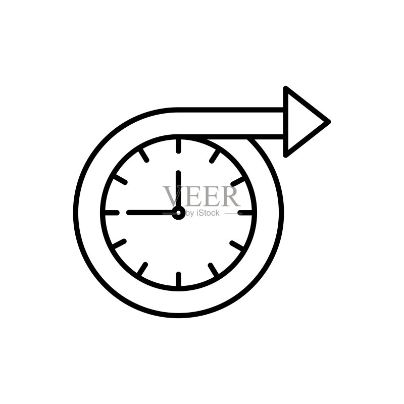 长期时钟图标矢量插画图标素材