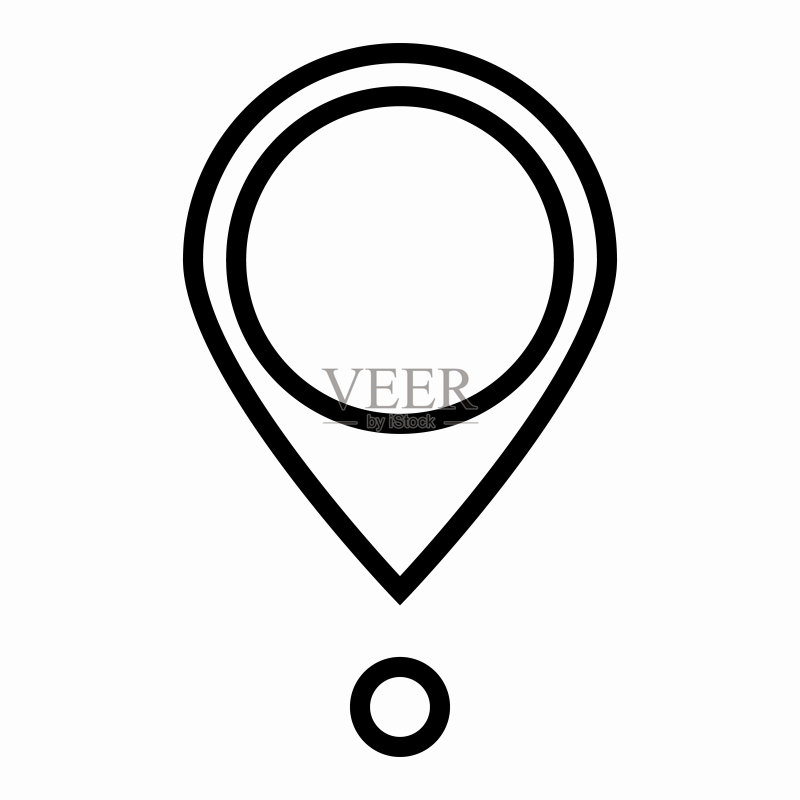 定位图钉地图图标(扁平设计矢量图)图标素材