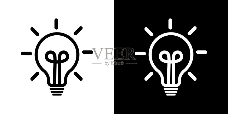 灯泡创意图标,灯具矢量图标图标素材