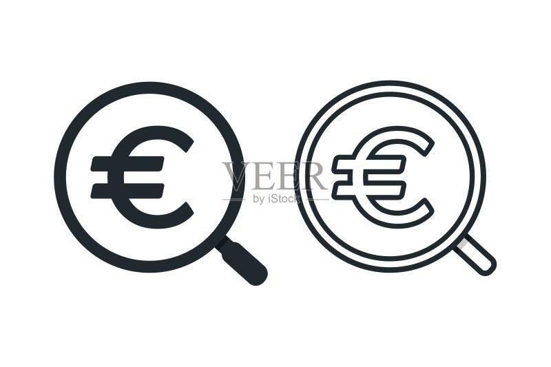 欧元图标搜索矢量图图标素材