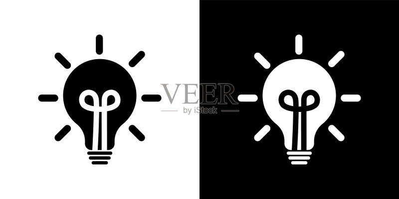 灯泡创意图标,灯具矢量图标图标素材