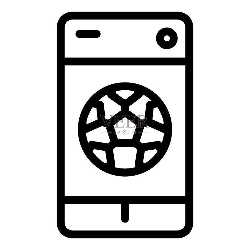 智能手机球类游戏线性图标图标素材