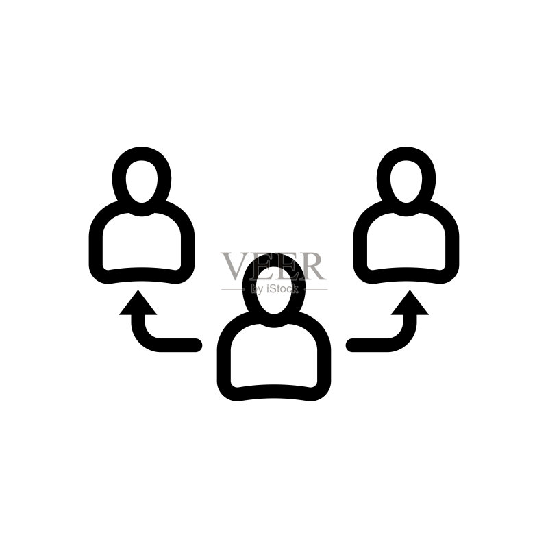 白色背景上的调解人或经纪人矢量图标图标素材