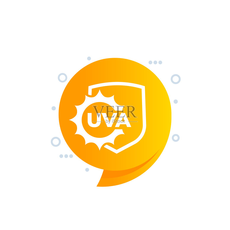 带有太阳和防护罩的UVA防护图标图标素材