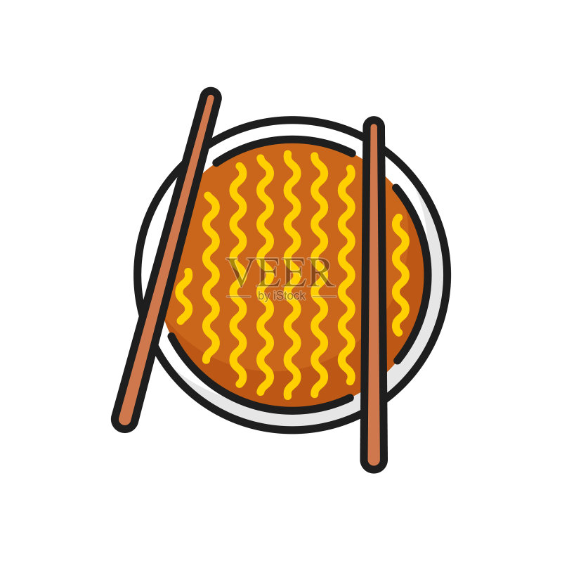 中式美食:碗装方便面图标图标素材