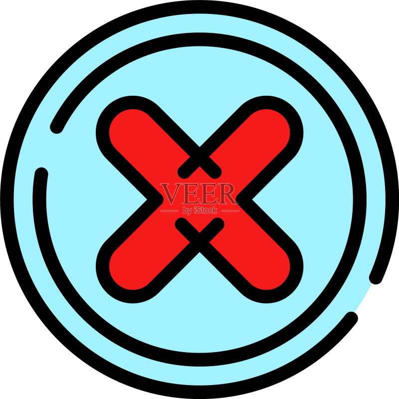 在线驳回图标彩色轮廓图标素材