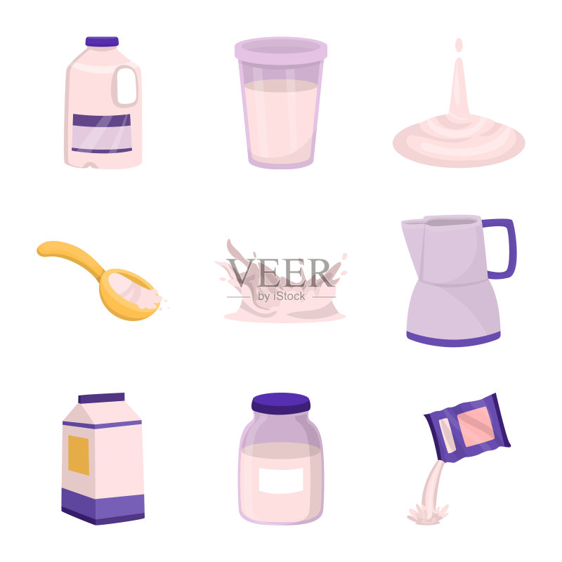 孤立的食物和乳制品标志图标素材