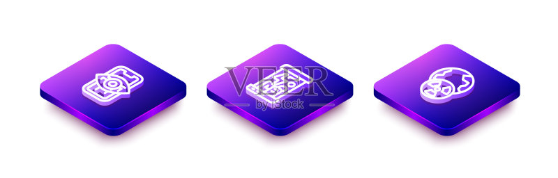 2.5D计算机视觉低温技术系列图标素材