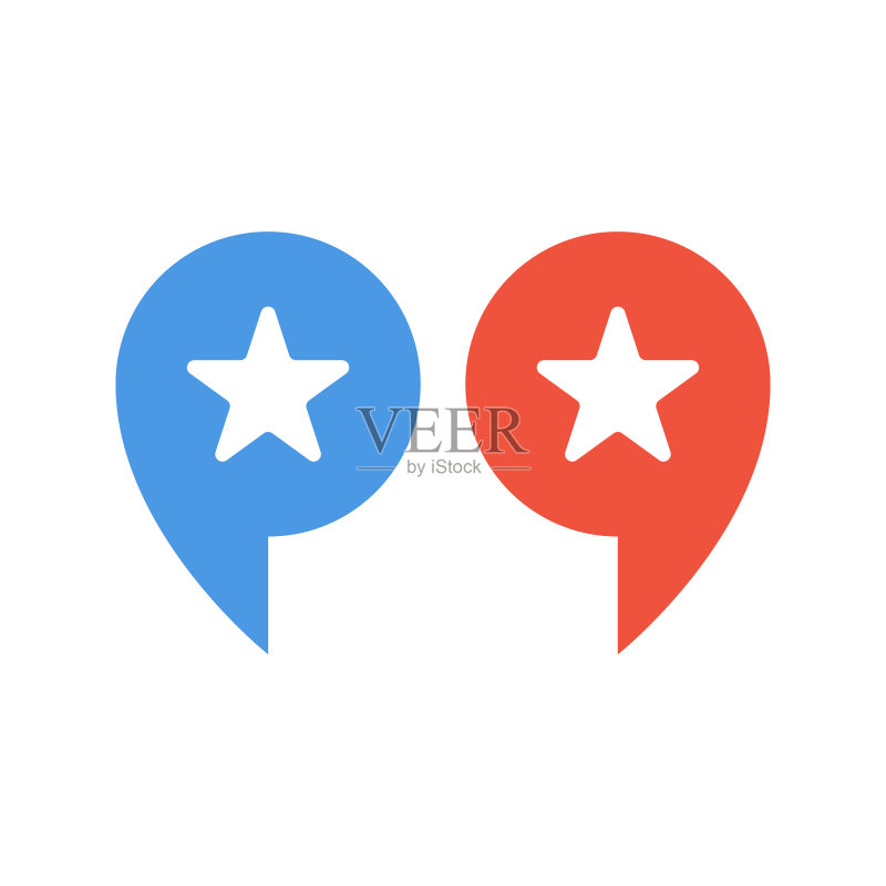 美国国旗颜色在线消息概念插图图标素材