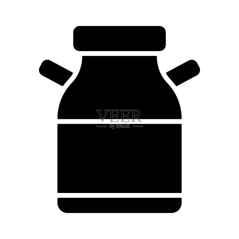 牛奶桶矢量图标:乳制品标志图标素材