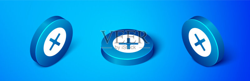 2.5D圆形叉号图标图标素材