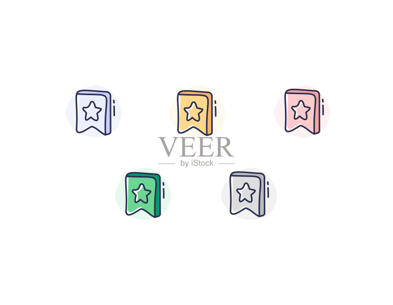 手绘涂鸦书签图标矢量素材图标素材