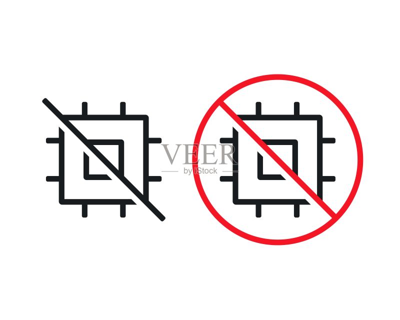 无芯片处理器图标。矢量图图标素材