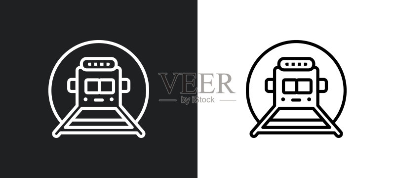 地铁黑白轮廓图标图标素材