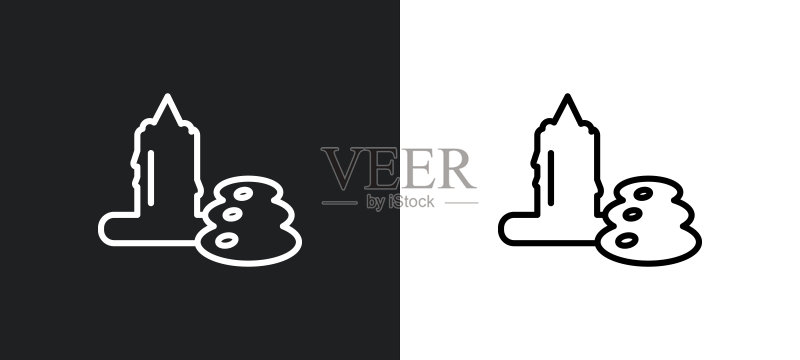 黑白色水疗工具轮廓图标。来自美容系列的网页、移动应用和UI的水疗工具扁平矢量图标图标素材