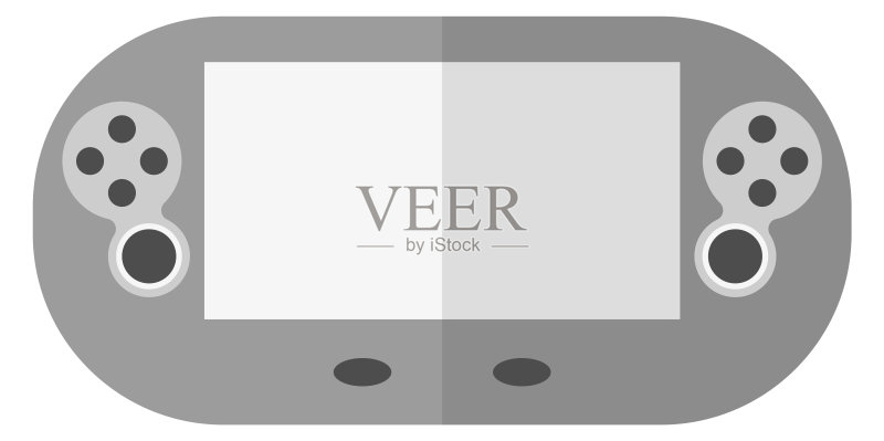 屏幕摇杆图标:便携式游戏机手柄符号图标素材