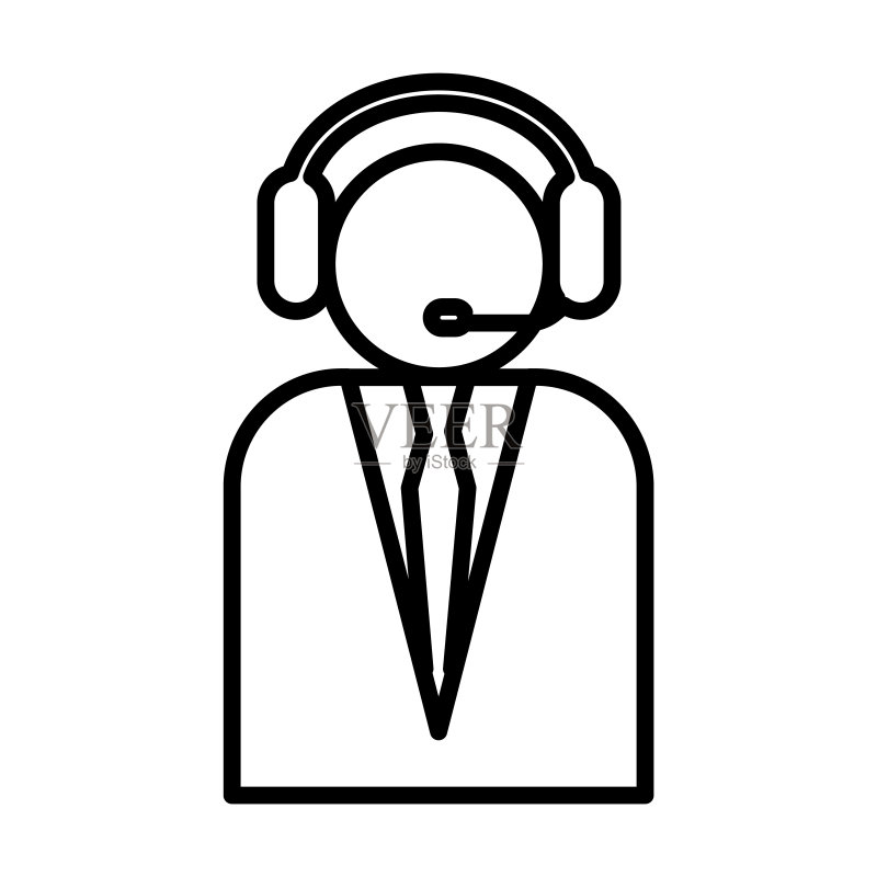 代理人图标。在白色背景上隔离的细线性代理人轮廓图标。用于Web和移动的线条矢量代理人标志、符号。图标素材