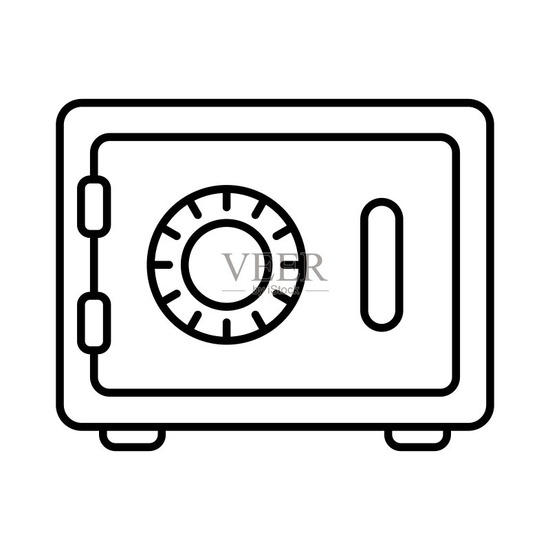 保险箱图标,商业和金融图标,矢量隔离插图图标素材