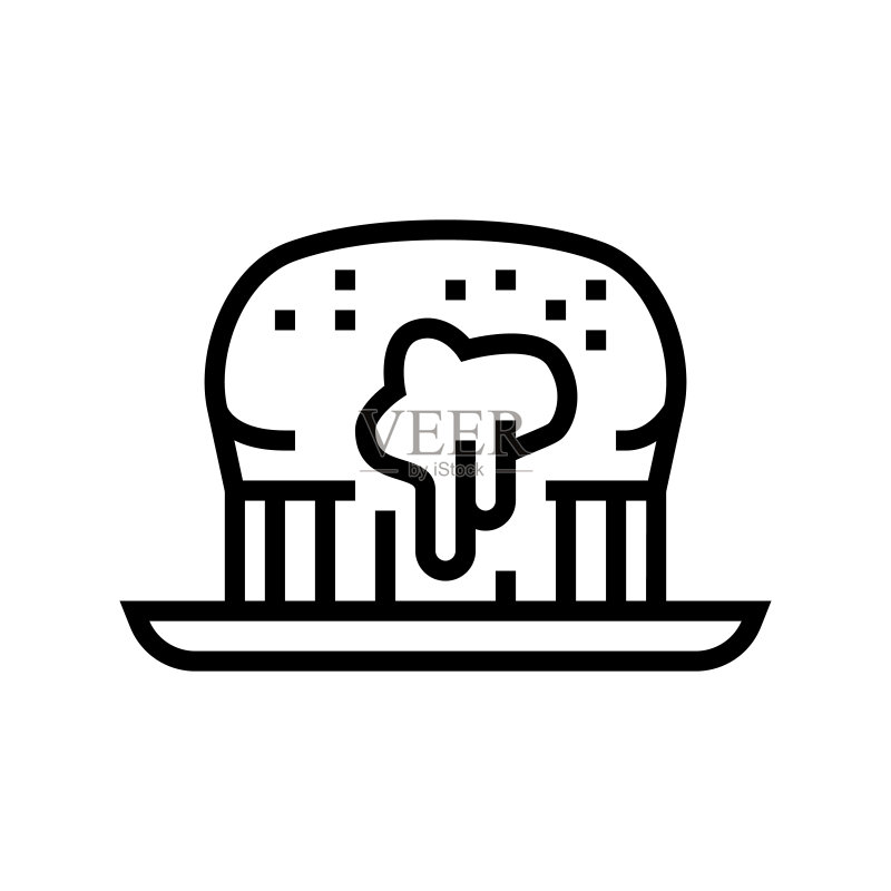 甜点巧克力线条图标矢量图图标素材